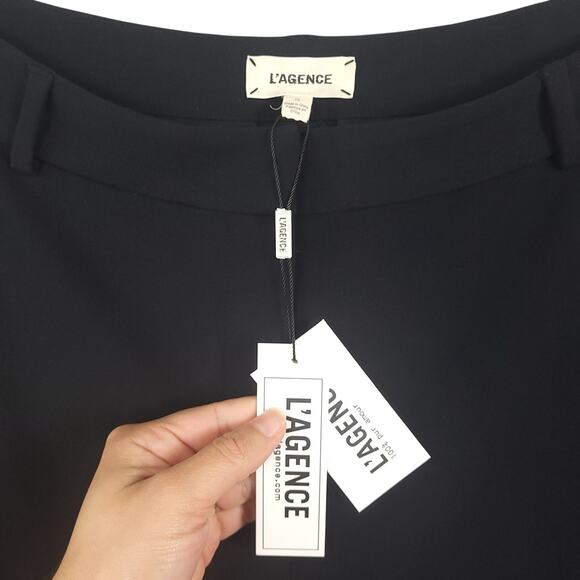 L'Agence Women's Pilar Wide Leg Black Pants Sz 10 Quiet Luxury Casual Chic - Picture 5 of 12